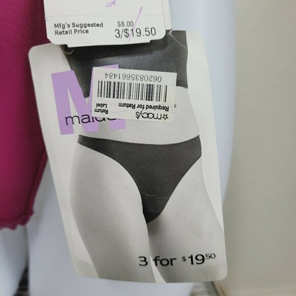 Vintage Maidenform Thong Panty Second Skin Sz 5/Sm Cranberry Red VHTF Smooth NWT - Picture 3 of 8